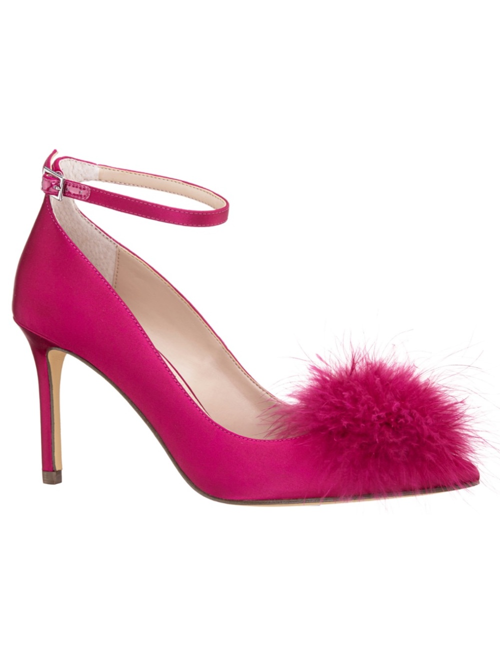 Nina Fuchsia Ankle-Strap Satin Pumps size 9, never worn